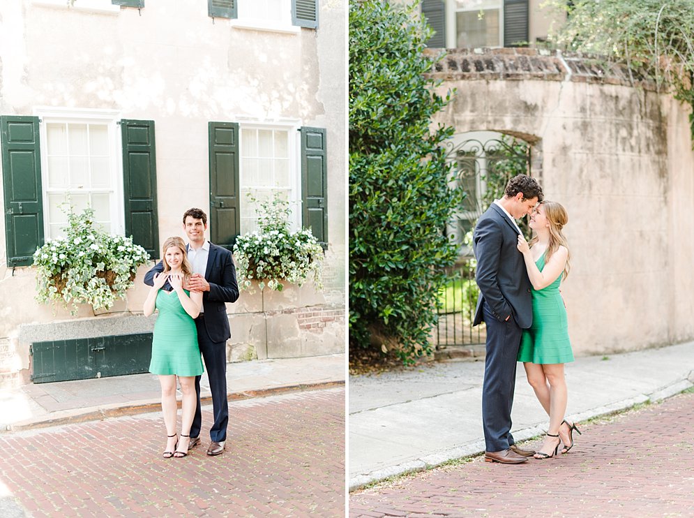 historic downtown rainbow row and battery engagement session Charleston SC wedding photographer_4415.jpg